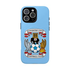 Coventry City MagSafe iPhone case in sky blue with club crest, dual-layer protection, and MagSafe compatibility.
