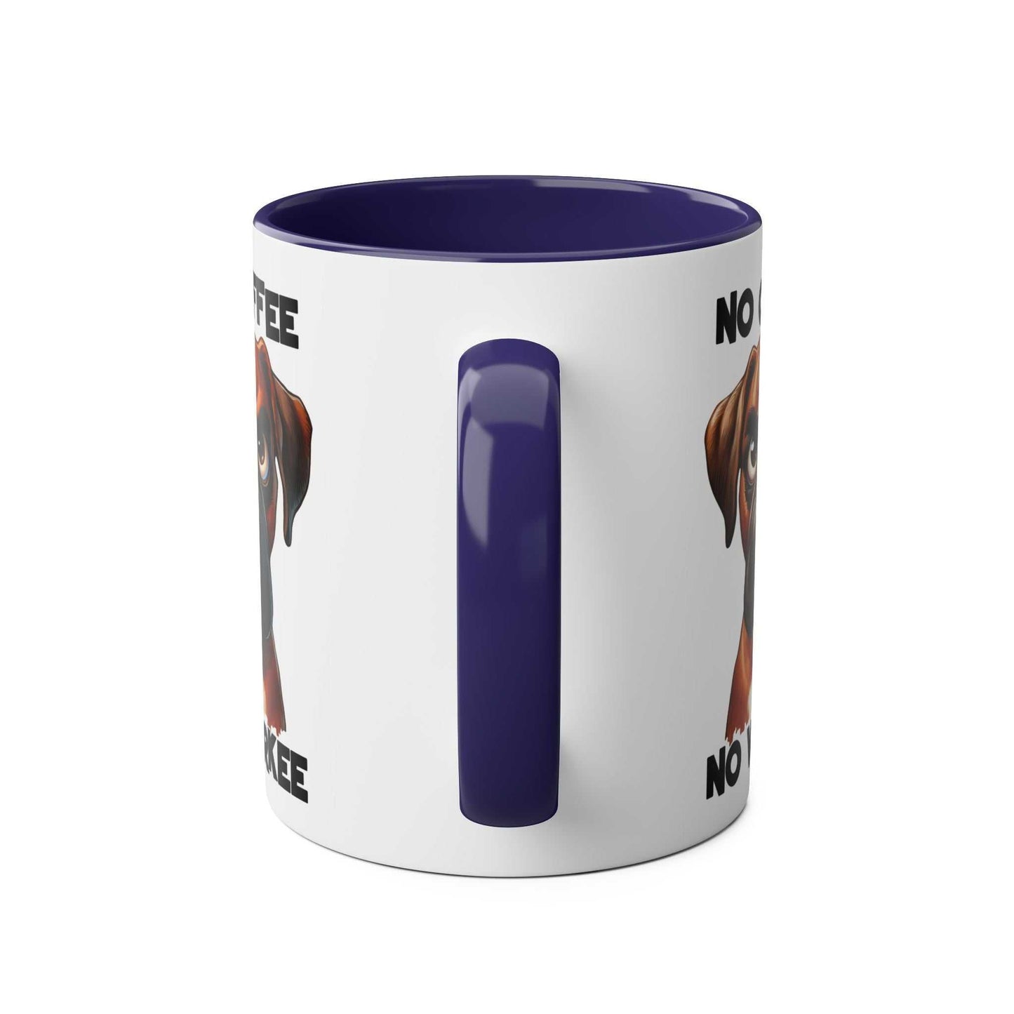 No Coffee No Workee Mug with sarky dog design, 11oz, ceramic, glossy finish.