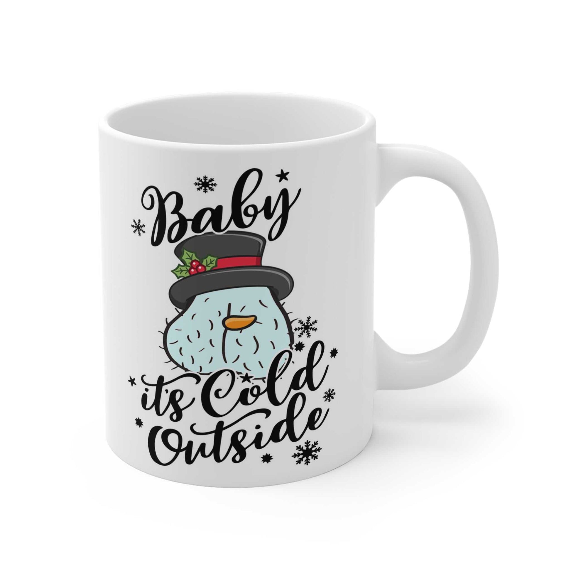 Chilly Balls Christmas Mug with festive design, 11oz ceramic, glossy finish.