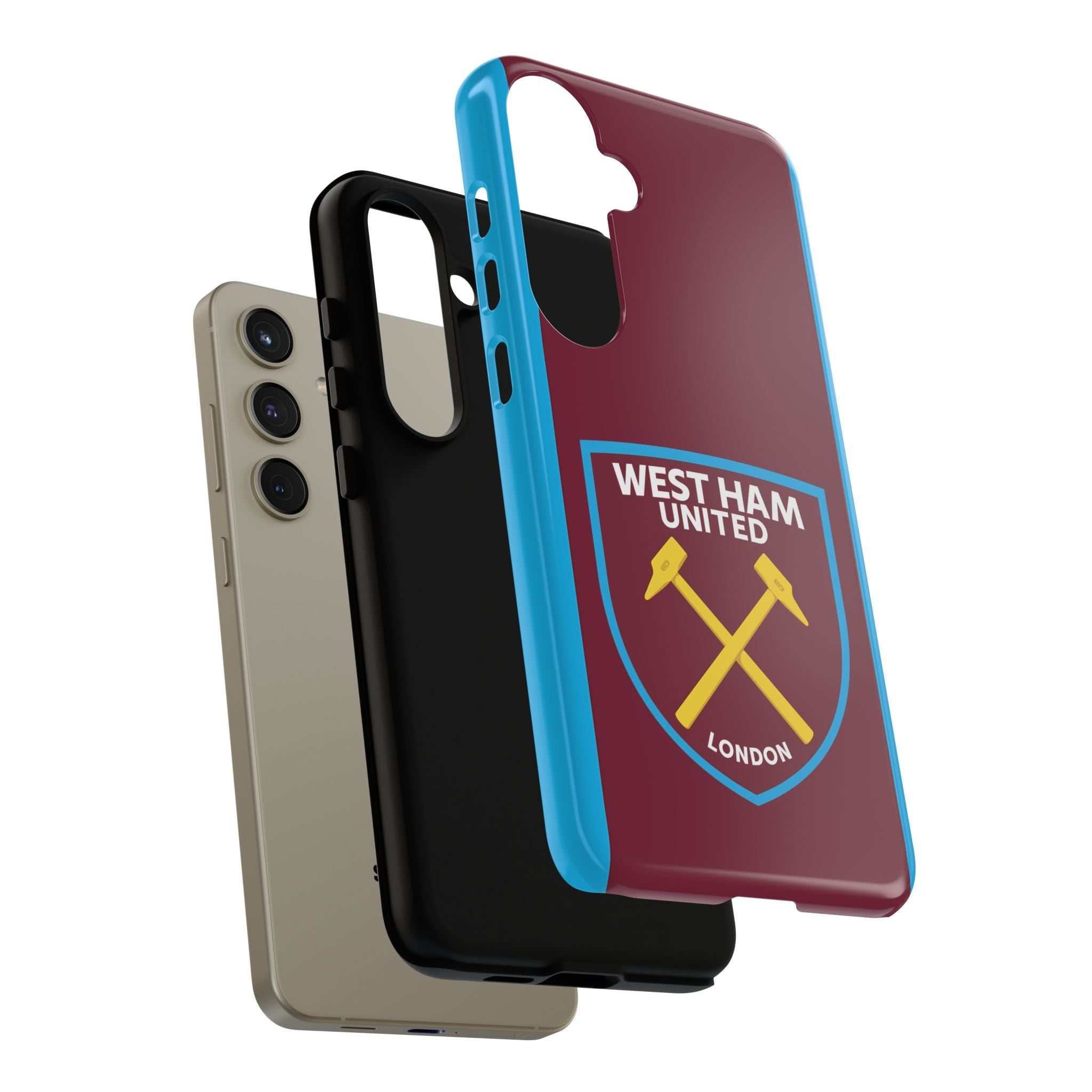 West Ham United Magnetic Samsung Phone Case with claret and blue colors and club-inspired crest
