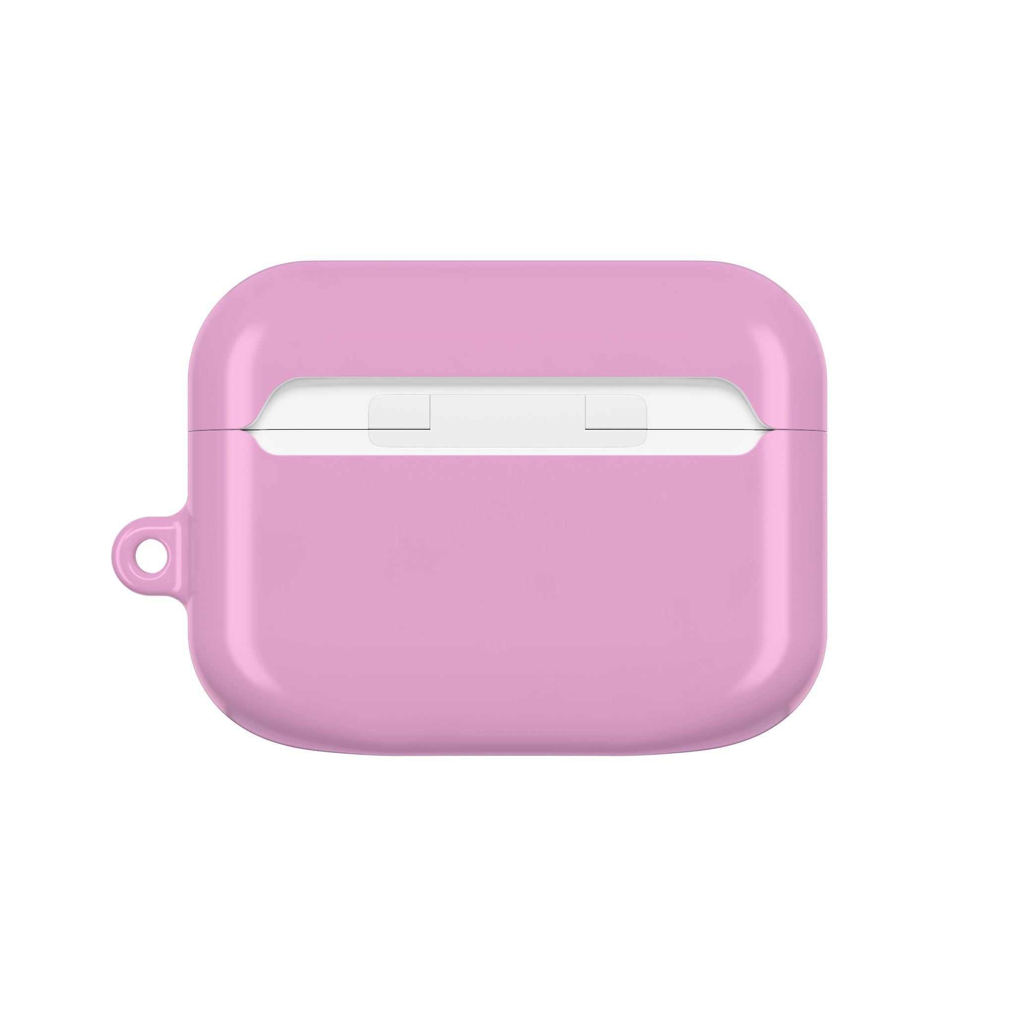 Dusky pink hard shell protective case for AirPods and AirPods Pro with glossy finish and wireless charging compatibility