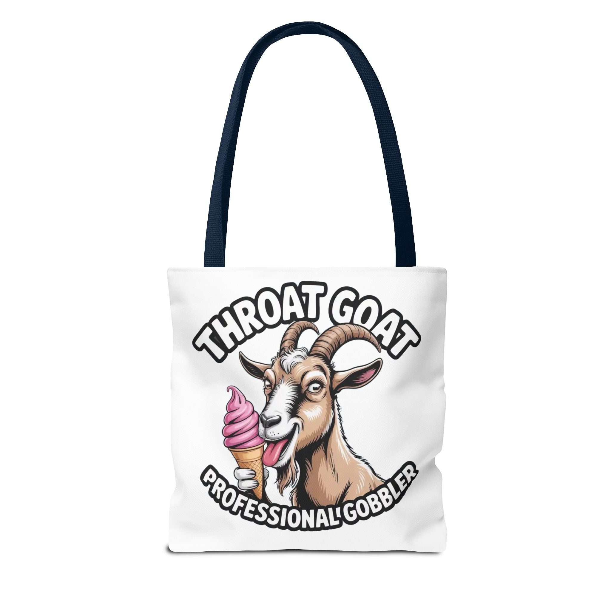 Cheeky Professional Gobbler Funny Tote Bag with colorful handles and durable spun polyester material
