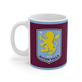 Aston Villa FC ceramic mug with claret and blue design for passionate fans