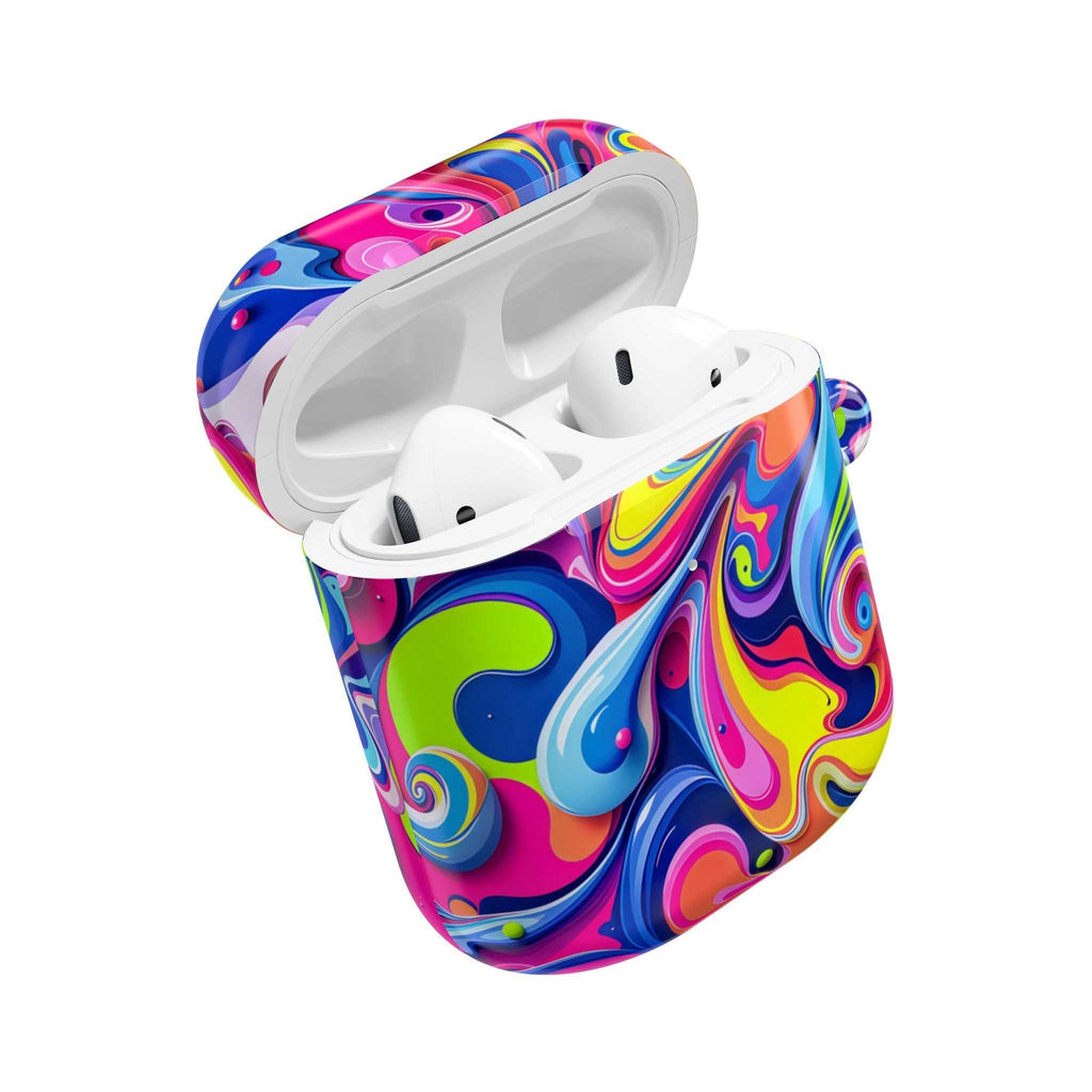 Vibrant Colour Splash hard shell protective case for AirPods with bright, glossy finish and durable lightweight design