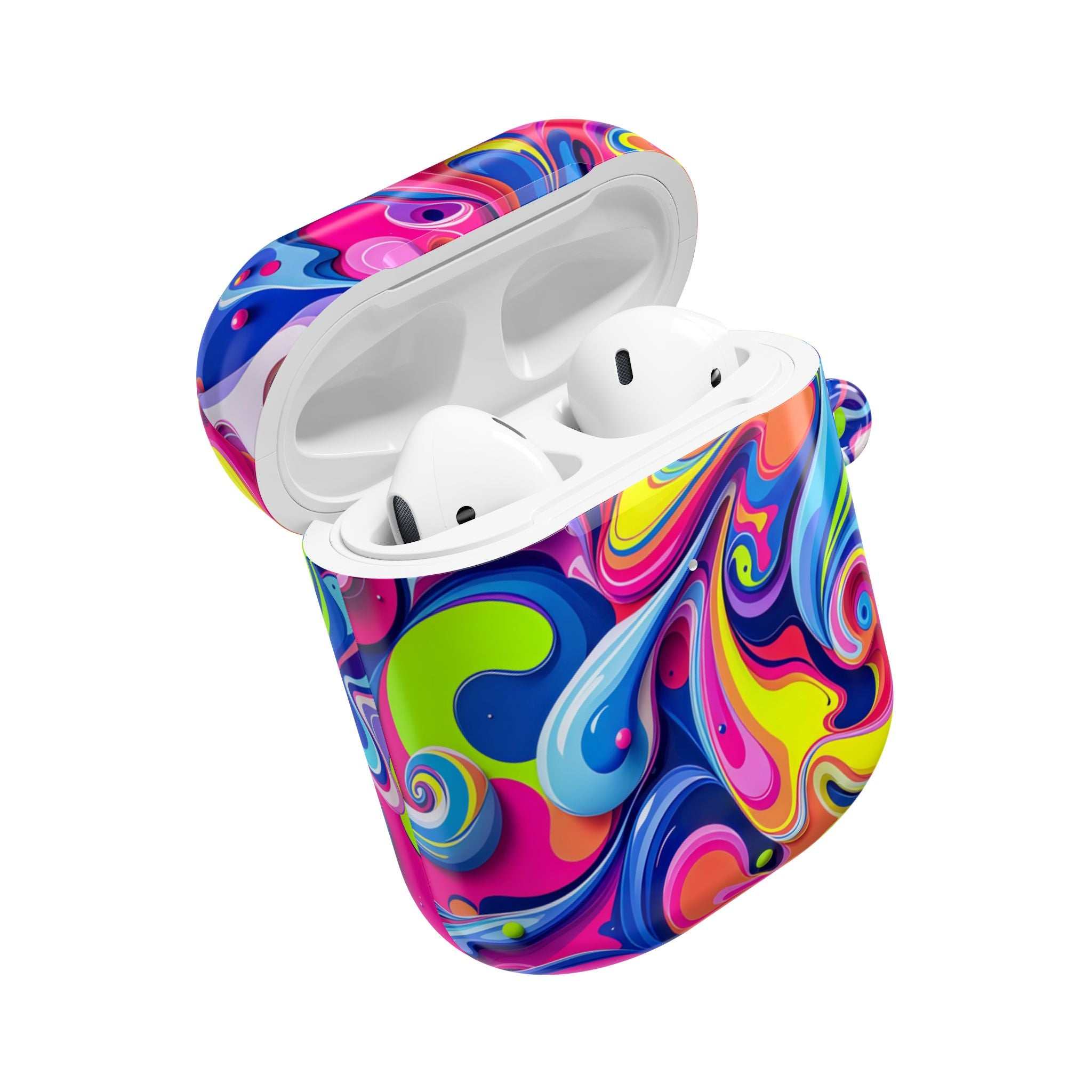 Vibrant Colour Splash hard shell protective case for AirPods with bright, glossy finish and durable lightweight design