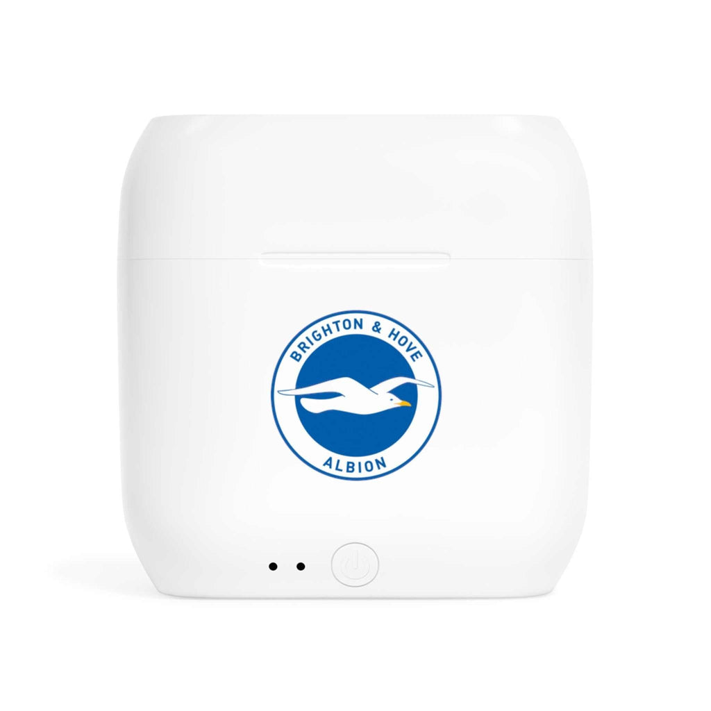 Brighton Fc wireless earbuds charging case with fan-inspired club crest design