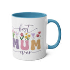 Best Mum Ever Mother's Day gift mug with floral design, ceramic, 11oz, glossy finish.