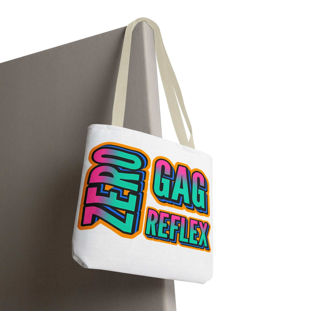 Zero Gag Reflex Tote Bag with cheeky design, durable spun polyester, multiple sizes and handle colors