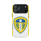 Leeds Utd Magsafe iPhone Case with club crest, dual layer protection, and MagSafe compatibility