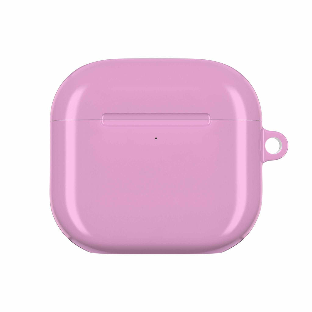 Dusky pink hard shell protective case for AirPods and AirPods Pro with glossy finish and wireless charging compatibility