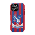 Crystal Palace MagSafe iPhone case with red and blue stripes and eagle crest, dual-layer protection, compatible with MagSafe wireless charging