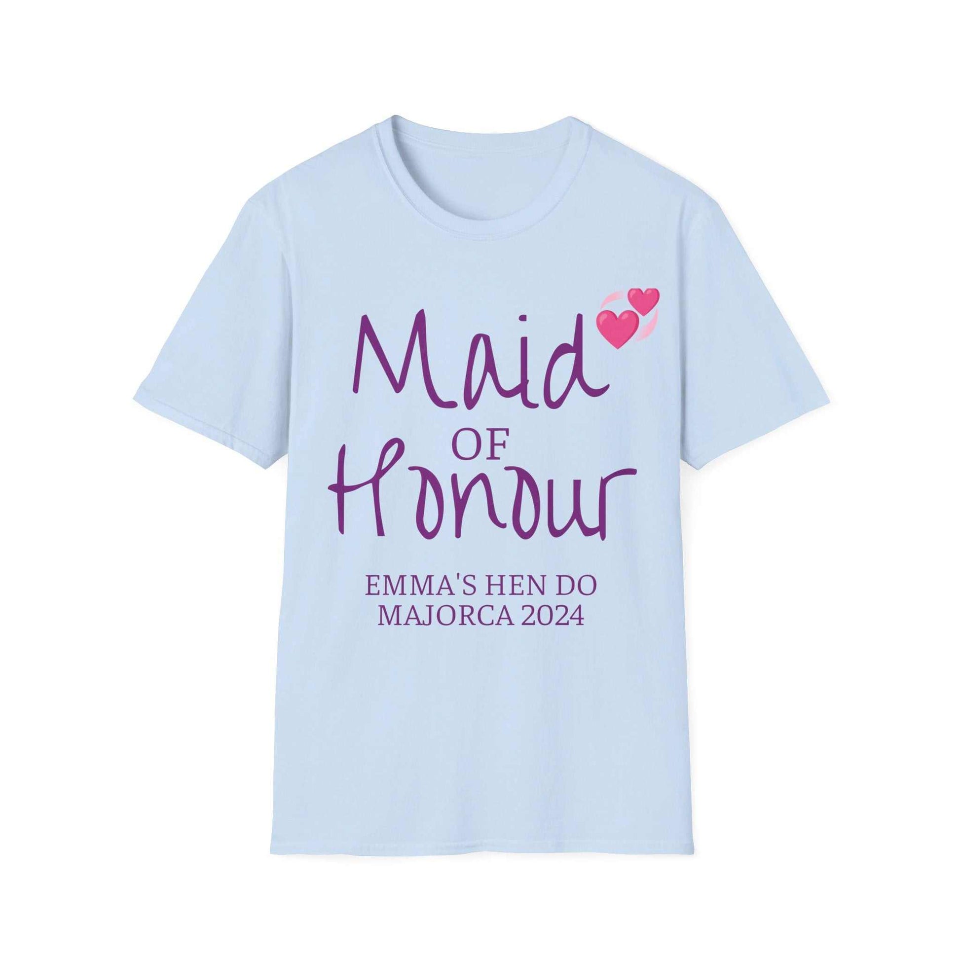 maid of Honour Cotton Tee in blue Designed By Littlebitz 