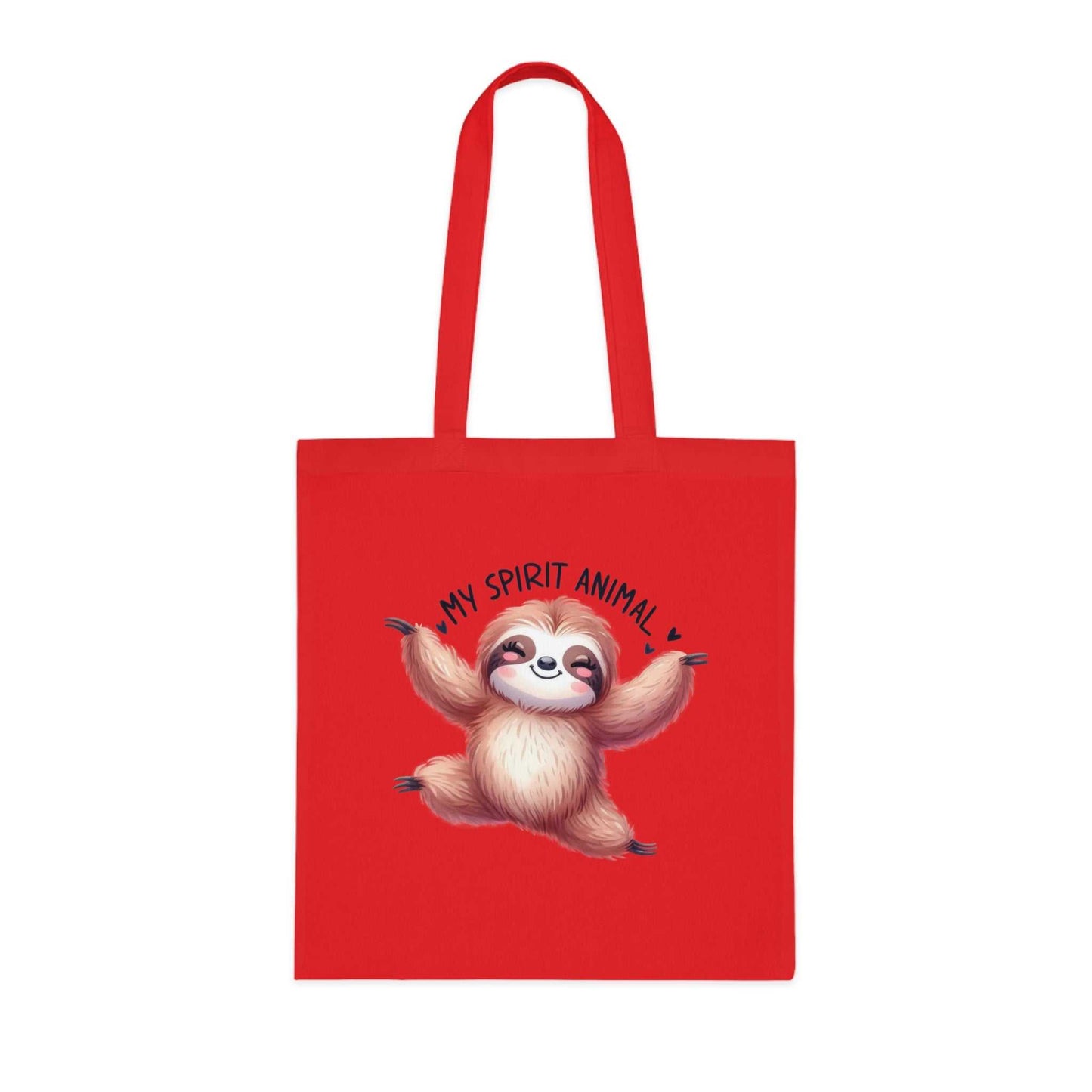 Cotton tote with cute sloth design and vibrant colors, perfect for essentials.