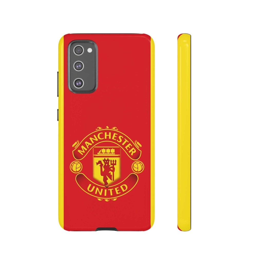 Manchester United Magnetic Samsung Case with red club crest and dual-layer protection for wireless charging