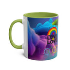 LGBTQ+ Pride Mug with vibrant rainbow design and "Love is Love" message, 11oz ceramic, microwave and dishwasher safe.