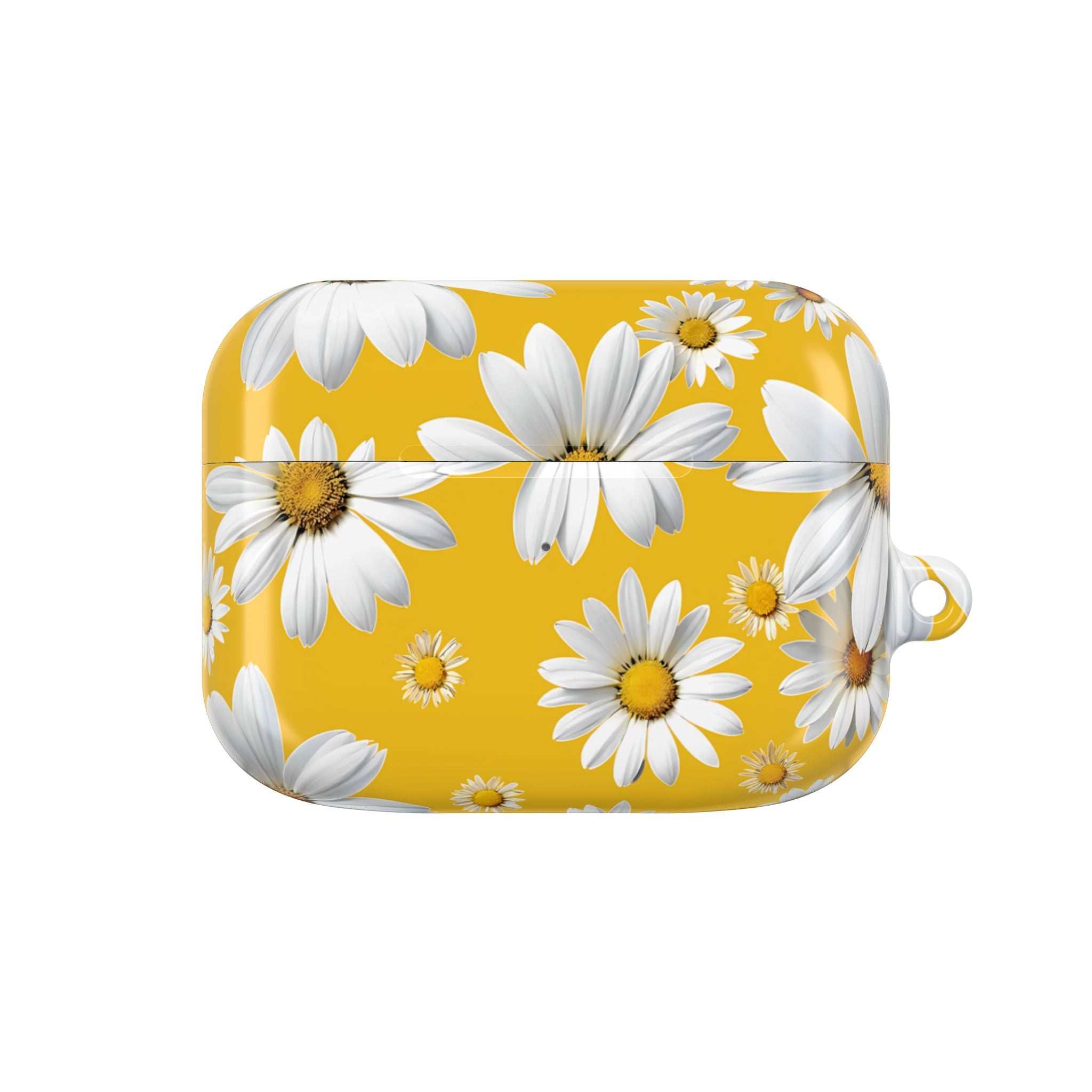 Yellow Daises AirPods Case with durable hard shell and vibrant floral design