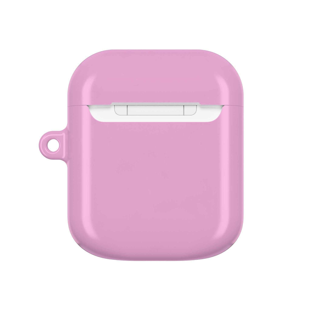 Dusky pink glossy hard shell protective case for AirPods and AirPods Pro, lightweight and durable with wireless charging compatibility
