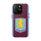 Aston Villa Magsafe iPhone case with claret and blue colors, club crest, dual-layer protection, and MagSafe compatibility