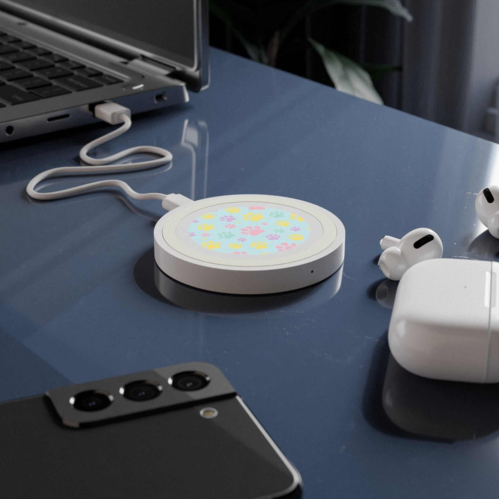 Pastel Doggy Paw Design Wireless Charging Pad