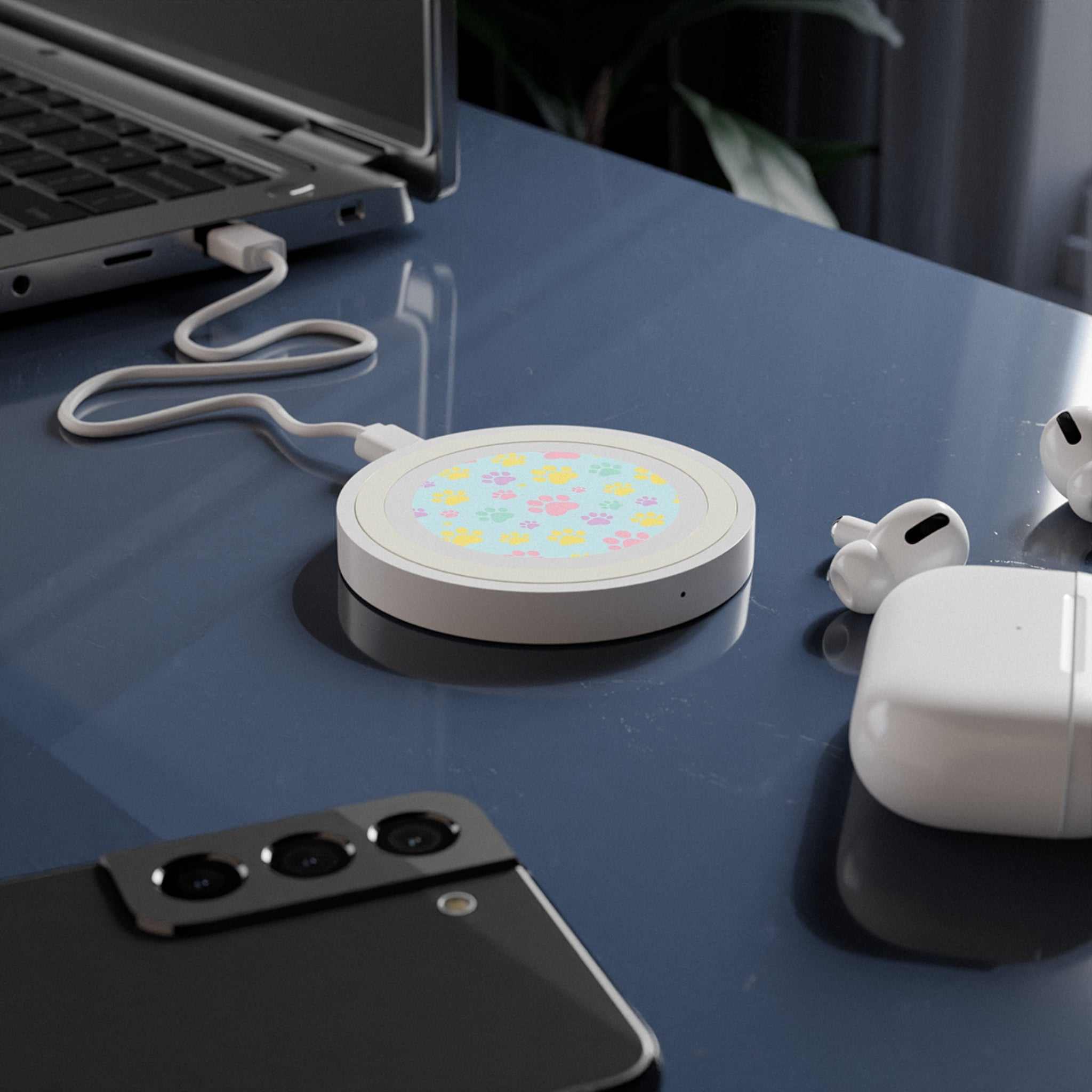 Pastel Doggy Paw Design Wireless Charging Pad