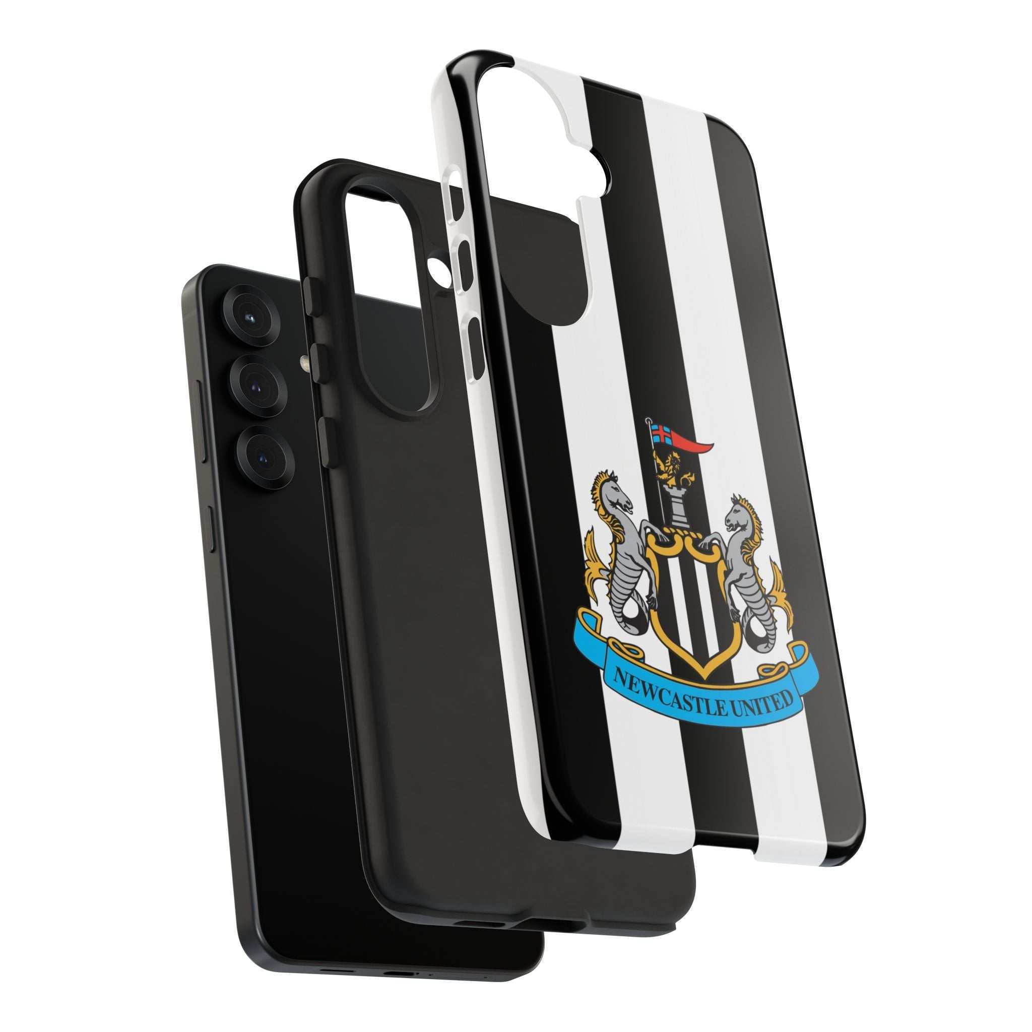 Newcastle United Magnetic Samsung phone case with black and white design and shock-absorbing dual layers