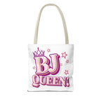 Cheeky BJ Queen Tote Bag in multiple sizes with colorful handles and durable spun polyester fabric