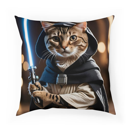 Jedi Cat Cotton Drill Square Cushion