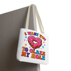Glaze My Hole Donut Tote Bag with cheeky donut design and durable straps