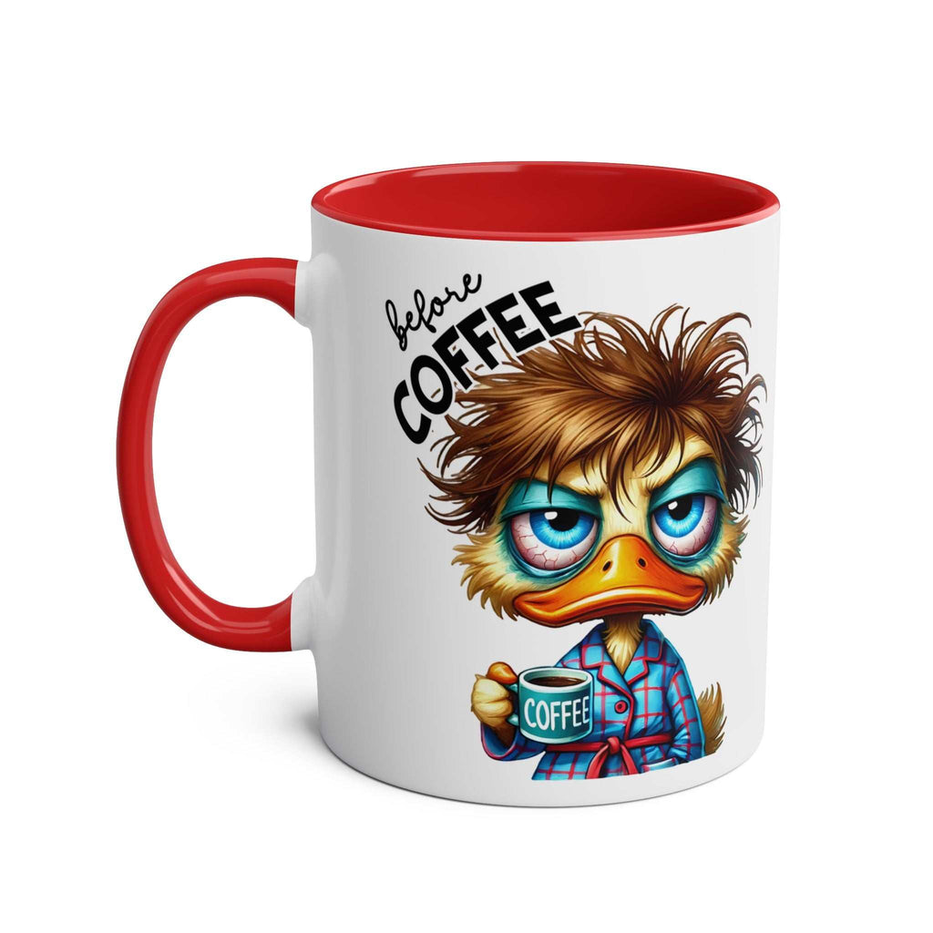 Fun Sarcastic Coffee Mug with colorful cartoon design and humorous text.