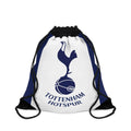Tottenham Hotspur FC drawstring bag in white and navy with cockerel crest, lightweight polyester, spacious and durable for sports and travel