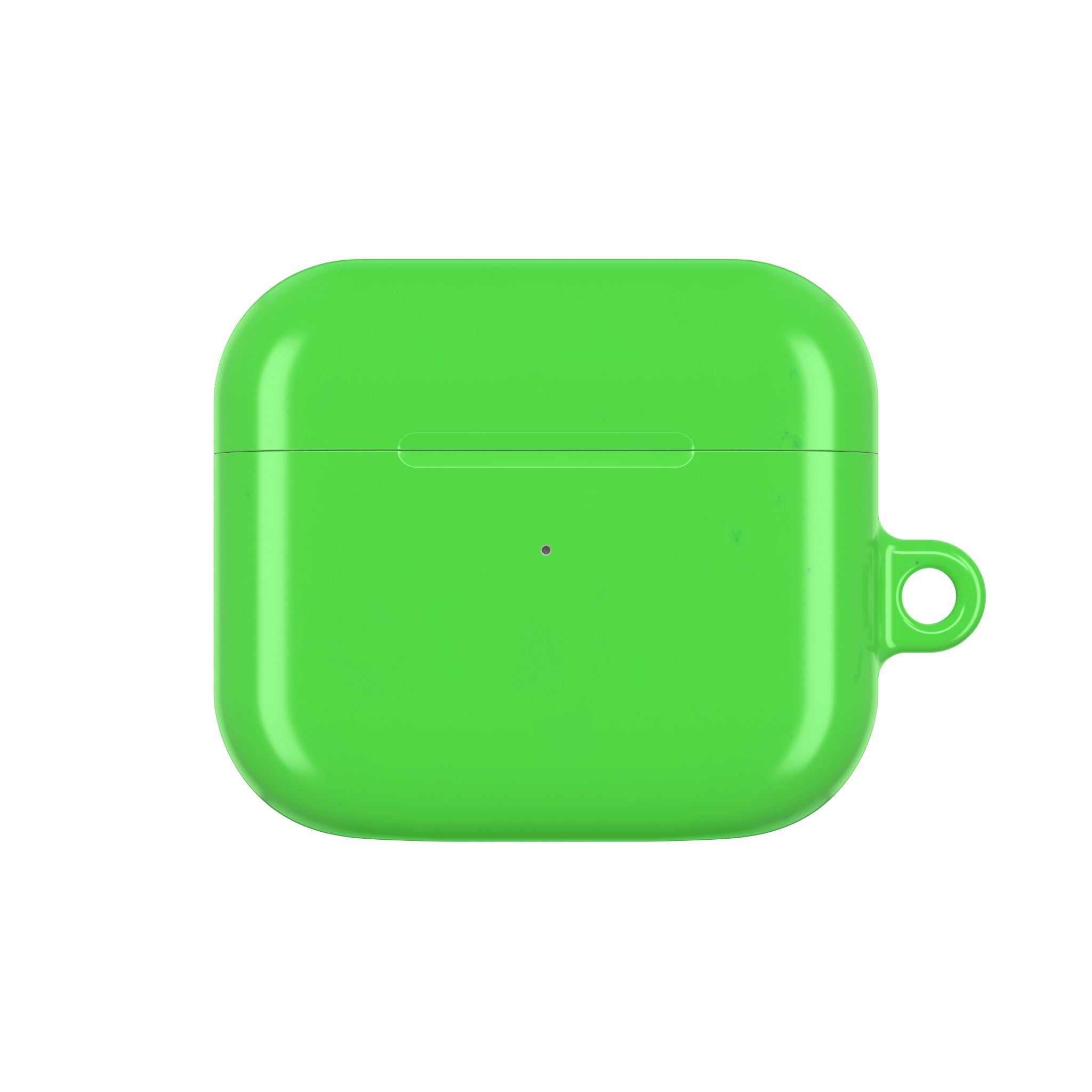 Vibrant lime green hard shell AirPods Protective Case with glossy finish and secure fit