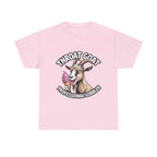 Black Throat Goat T-Shirt with bold design, 100% cotton, medium weight, comfortable fit