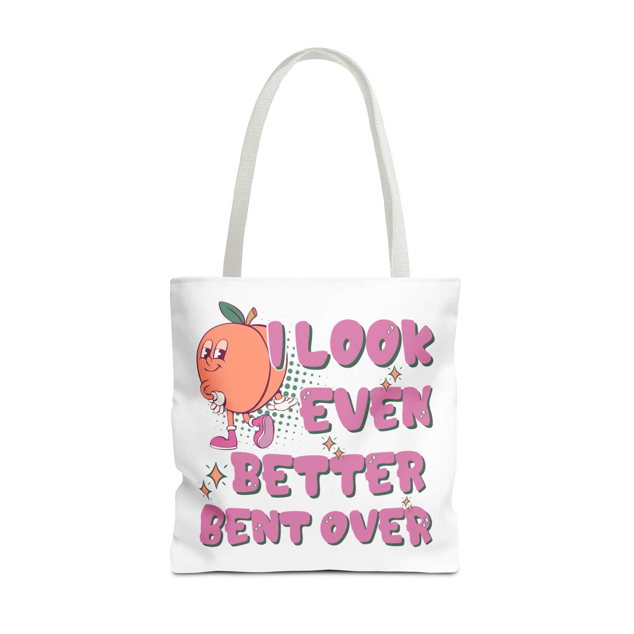 Cheeky Even Better Bent Over Tote Bag with multiple handle colors and durable spun polyester fabric