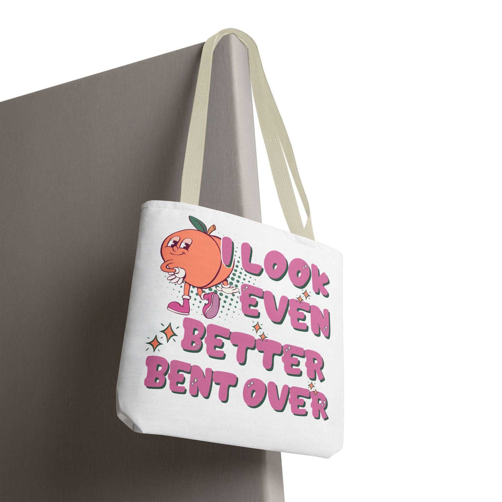 Even Better Bent Over Tote Bag with cheeky design and multiple handle colors