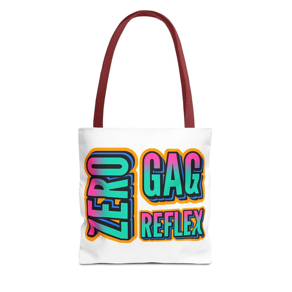 Zero Gag Reflex Tote Bag with cheeky design, durable spun polyester, multiple sizes and handle colors
