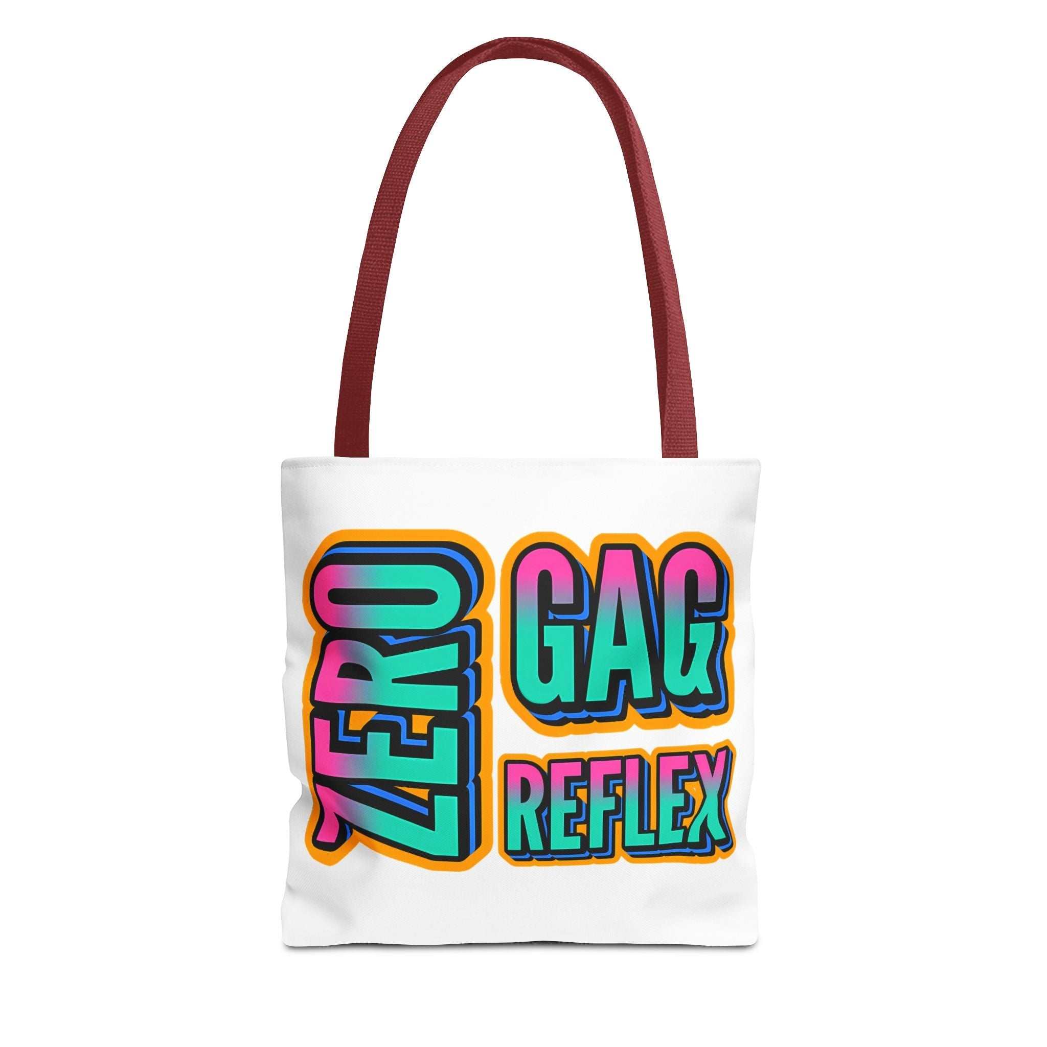 Zero Gag Reflex Tote Bag with cheeky design, durable spun polyester, multiple sizes and handle colors