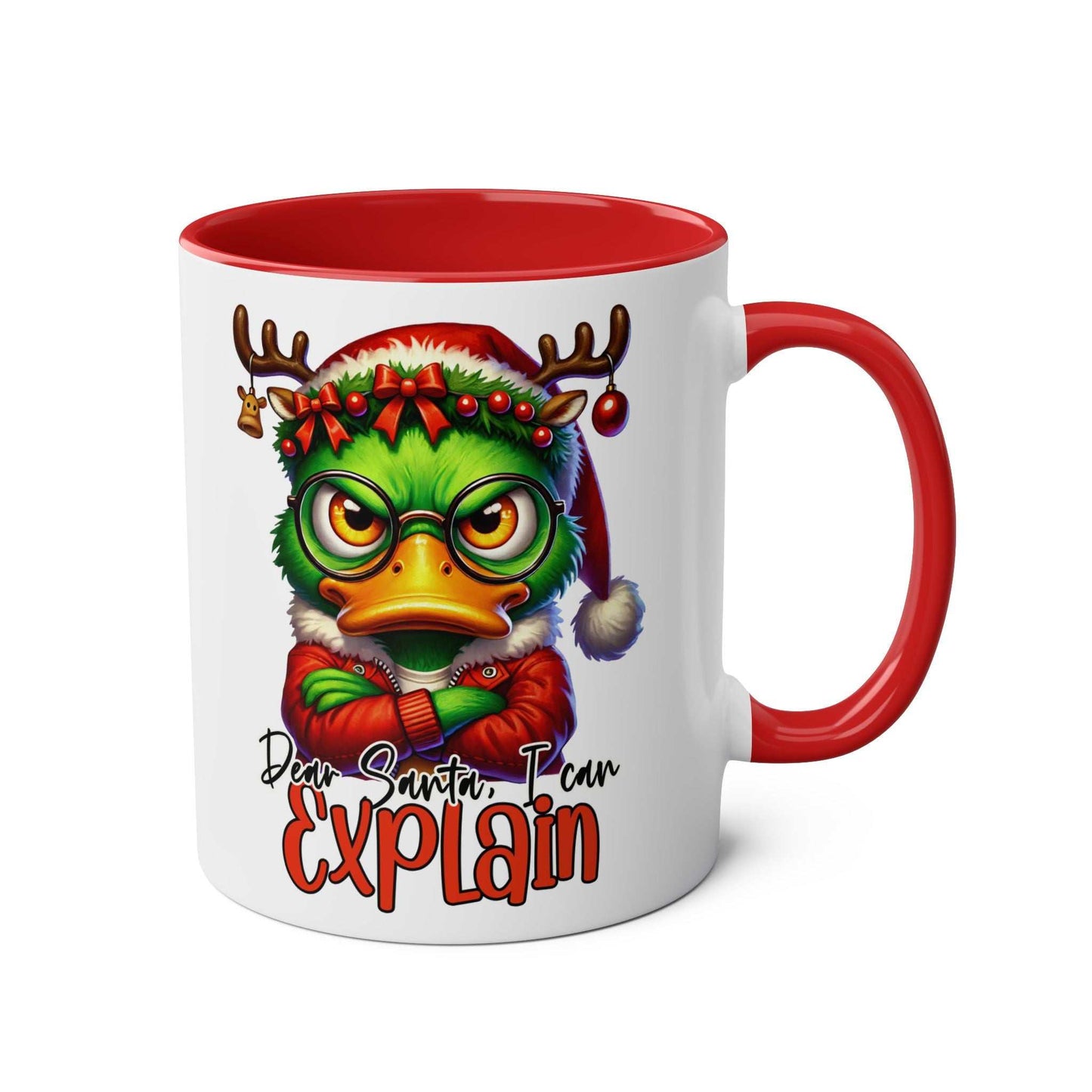 Sarky Christmas Mug with duck design and humorous twist, available in 7 colors.