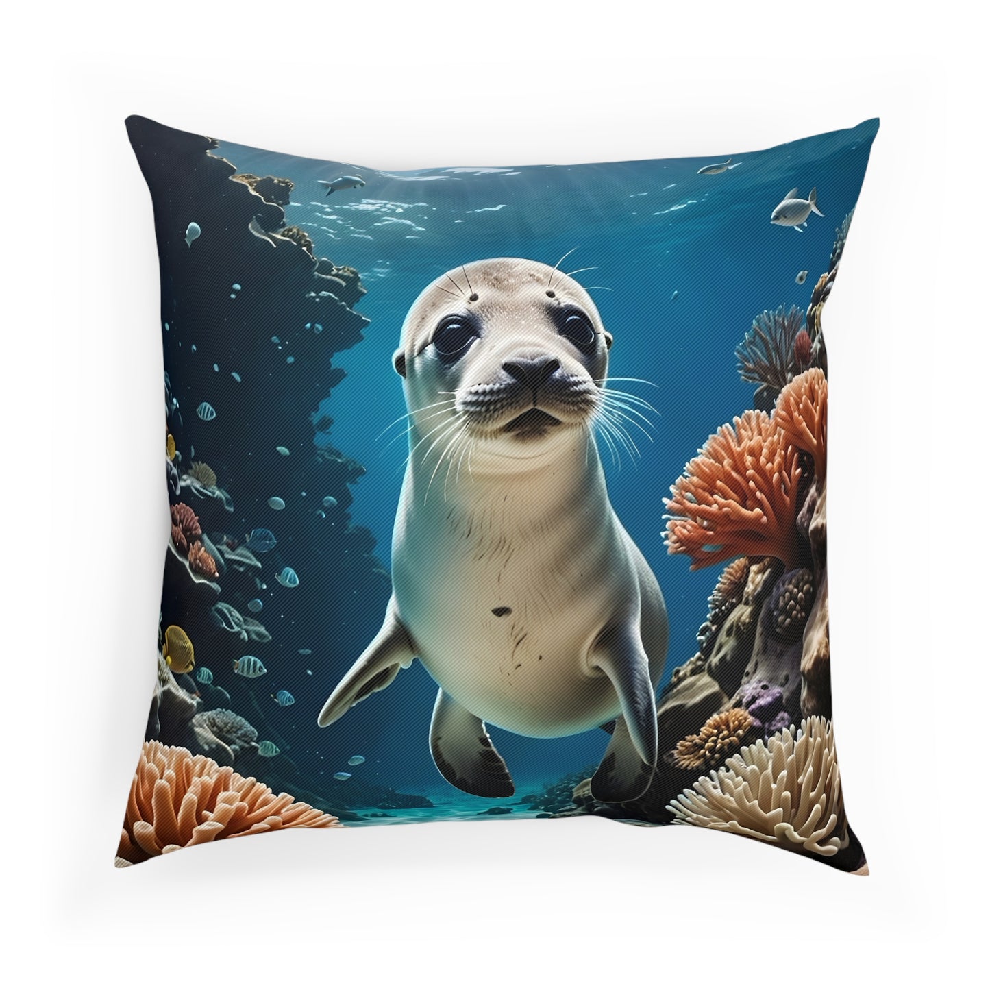 Stunning Seal Cotton Drill Square Cushion