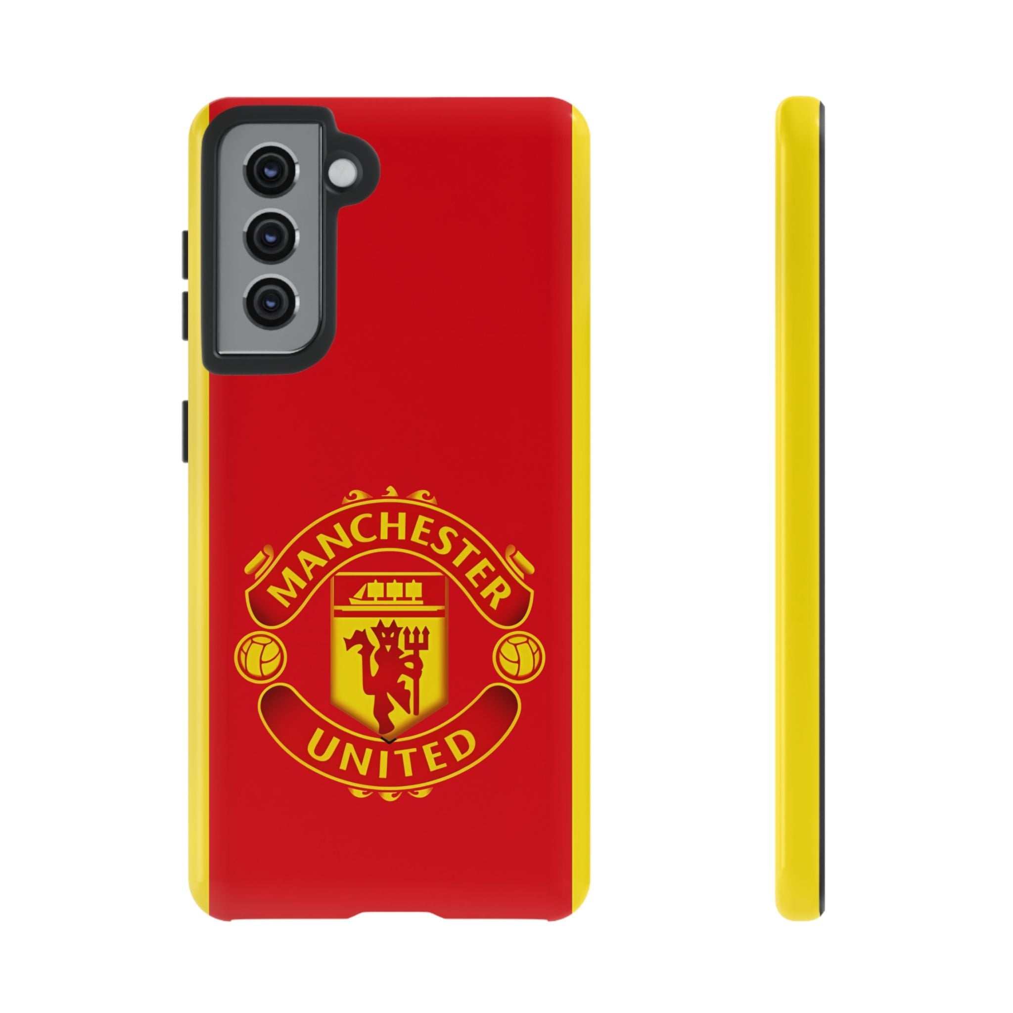 Manchester United Magnetic Samsung Case with red crest and dual-layer protection