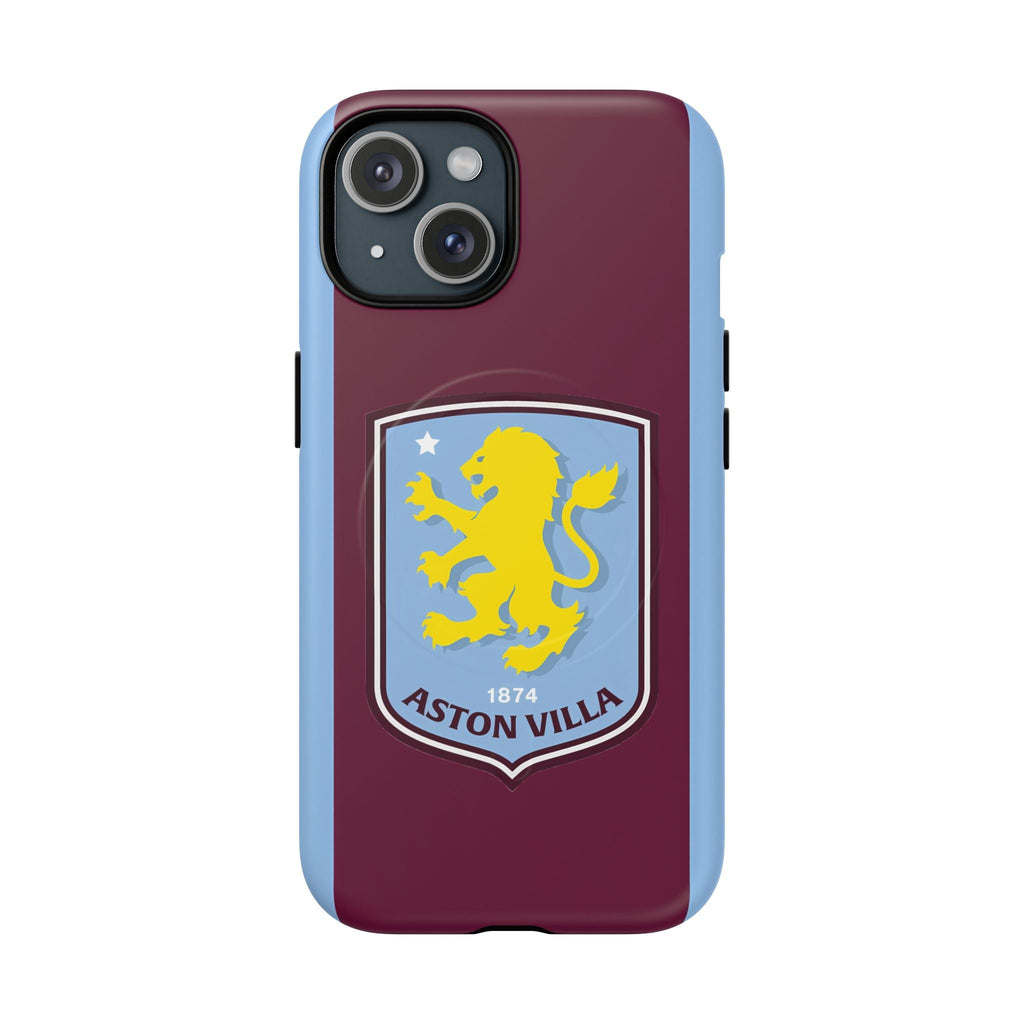 Aston Villa Magsafe iPhone Case in claret and blue with official-inspired crest, dual-layer protection, and MagSafe compatibility