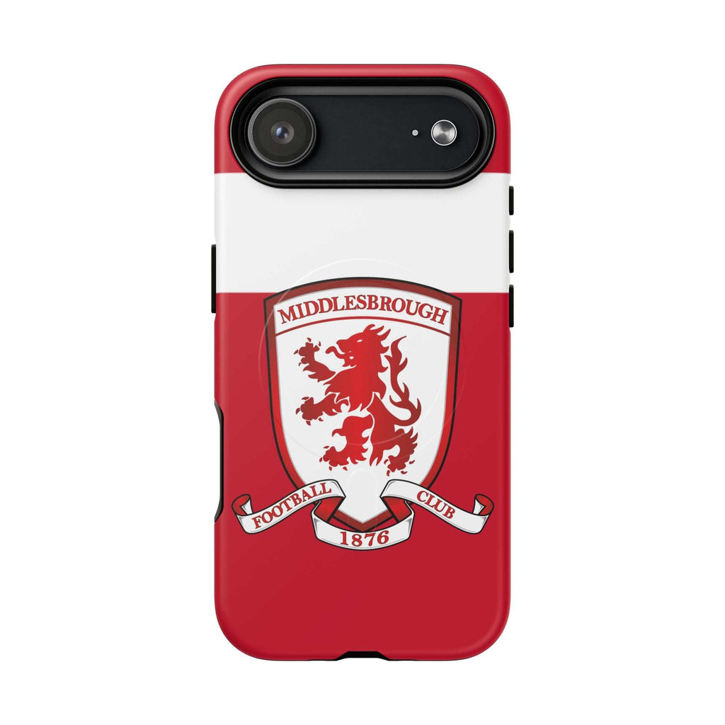 Middlesbrough MagSafe iPhone case with red club crest and dual-layer protection