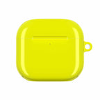 Yellow hard shell protective case for AirPods and AirPods Pro with glossy finish and wireless charging compatibility