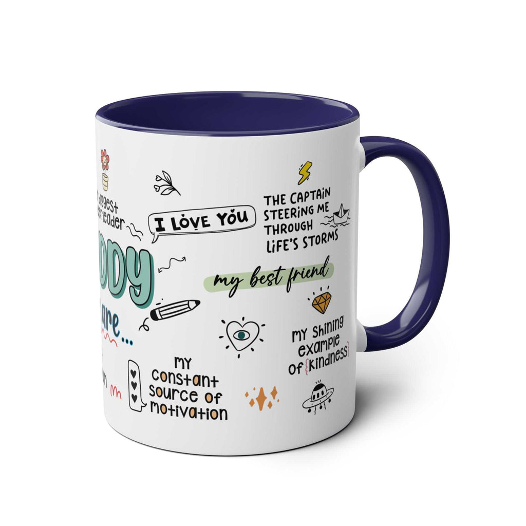 Fathers Day Gift Mug with colorful design and heartfelt messages.