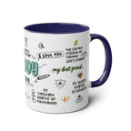 Fathers Day Gift Mug with colorful design and heartfelt messages.