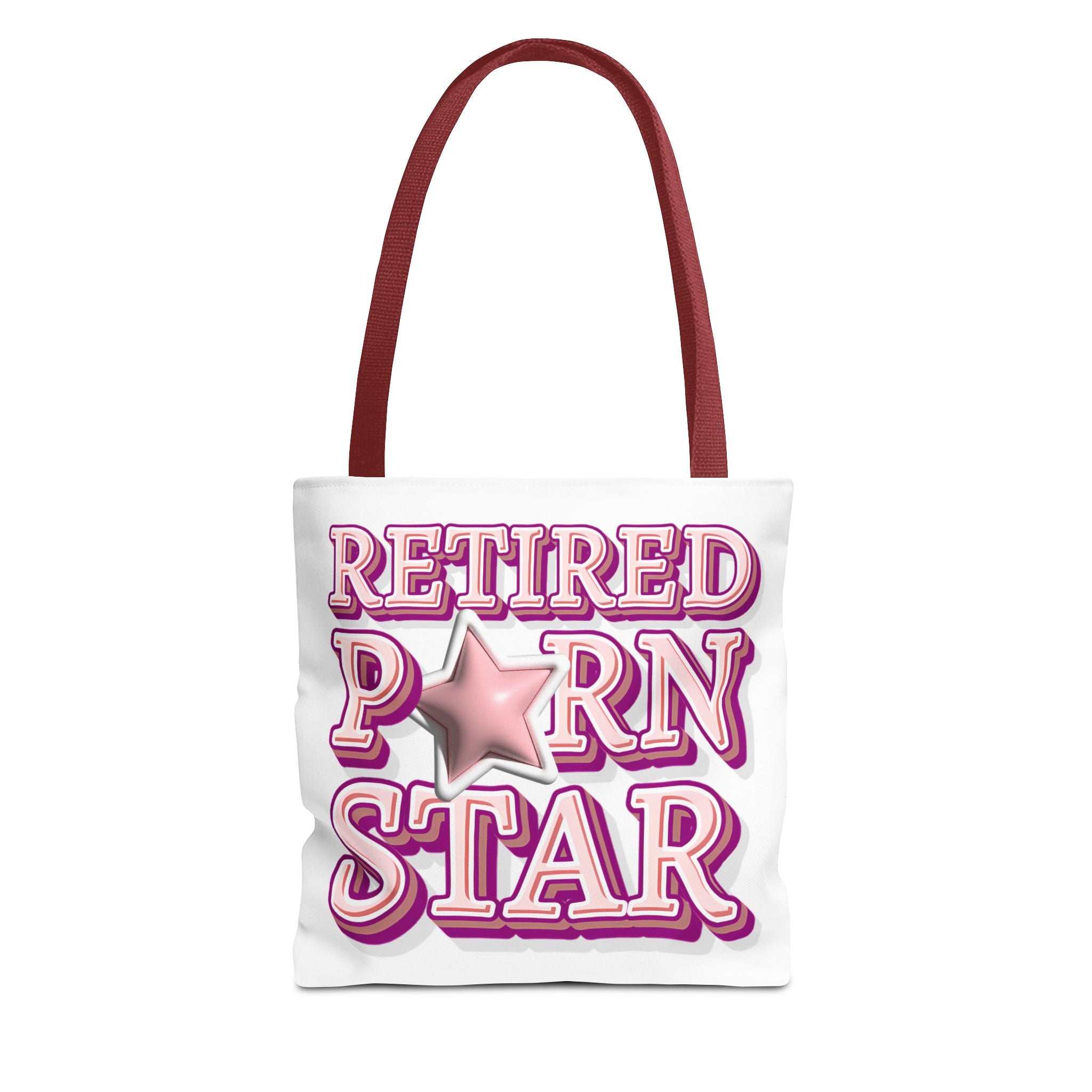 Retired Porn Star Tote Bag with cheeky design and durable spun polyester fabric