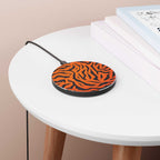 Orange Tiger Print Design Wireless Charger