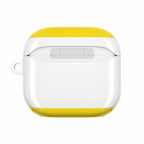 Leeds Utd FC AirPods protective hard case in white and yellow, shock-resistant and wireless charging compatible.