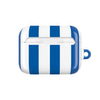 Brighton FC AirPods protective case with blue and white stripes, shock-resistant and wireless charging compatible
