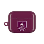 Burnley FC AirPods protective case in claret with club crest, durable and wireless charging compatible