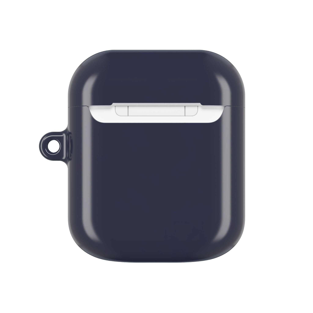 Deep blue hard shell protective case for AirPods and AirPods Pro with glossy finish and secure fit